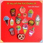 JOY OF THE FAT OTAKU - 美味食物熨燙補丁 1 件漢堡包 / 芯片 / 爆米花 DIY 縫製在徽章補