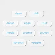 YouCopia ReStickable 3D Fridge Labels 10-Piece Set Reusable Nano-Suction White
