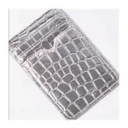 Silver Faux Crocodile Skin -Sleek Small Wallet -Credit Card & Money Holder -New