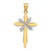 14k Two-tone Gold Two-tone Gold Fashion Cross Charm