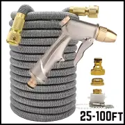 High Pressure Expandable Flexible Garden Water Hose Metal Connector 25-100ft NEW