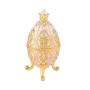 Trinket Box with Hinged White Faberge Egg Enameled Jewelry Box Classic Ornaments