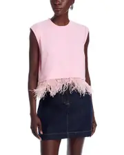 Cinq a Sept Cropped Feather Tee