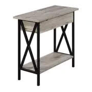 Tucson 11.25 in. Sandstone 24 in. Rectangle Particle Board End Table with Flip