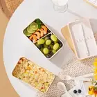 Multi-layer Lunch Box for Work Bamboo Top Leakproof Japanese Bento Set with Lid