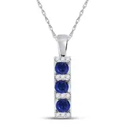 1/20CTW-Diamond 1/2CT-SAPPHIRE GEMSTONE LAB CREATED PE