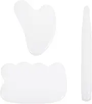 Beavorty Scraping Board Massage Tool Kit Gua Sha Set 3-piece Face Beauty Massager Non-scratch Spa Tool