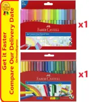 2 x Faber Castell 20 Connector Pens / Textas + Pastel & Neon Child Safe Washable