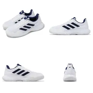 【adidas 愛迪達】網球鞋 Game Spec 2 男鞋 女鞋 白 黑 網布 皮革 緩衝 運動鞋 愛迪達(ID2470)