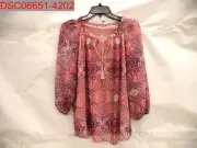 St. John's Bay Petite Women's Red Medallion Peasant Blouse, PXL 8586173030806