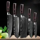 5pcs Japanese Kitchen Knives Damascus Chef Knife Set Steel Chef Cleaver Knife AU