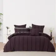 Bianca Malua Grape Jacquard Striped Quilt Cover Set King