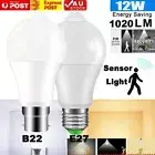 AU 4/6/x E27/B22 12W PIR Sensor Motion Smart LED Bulb Light Lamp Globe Bulb 220V