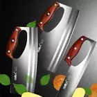 Cleaver Knife Kitchen Vegetable Fruit Meat Slicer Cutter Stainless Steel Wood S