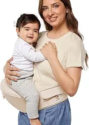 Ergobaby Alta Hip Seat All-Position Breathable Mesh Hip Seat & Carrier, Natural Beige