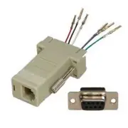 Lot200 DB9 pin Female~RJ12/RJ11 Jack Modular Adapter 6P6C 6wire Phone/Telephone