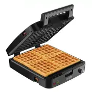 Krups Breakfast Set Stainless Steel Waffle Maker 4 Slices Audible "Ready" Beep,