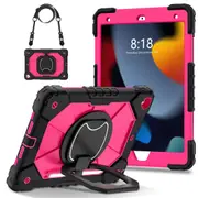 For iPad Pro 11" 4th Gen Case Kids Heavy Duty Shockproof Cover - Hot Pink - Black