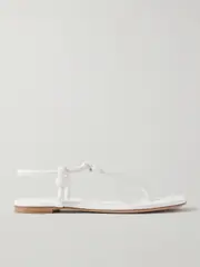 [Gianvito Rossi] Gianvito Rossi - Juno Thong Knotted Leather Sandals - White - IT40 IT 40 White