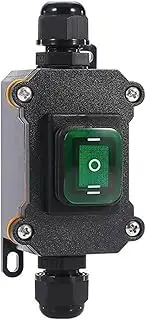 BEALIFE Inline Cord Switch Toggle Switch Toggle Switch DC 12V-24V 2 Position 4Pin DPST On Off Toggle Switch with Rocker Button, Green