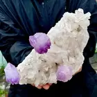 4.7LB Natural transparent chrysanthemum cluster crystal with amethyst mineral