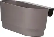 yuksok Railing Planter Fence Planter Modern Friend Gift Hanging Flower Pot with Drainage, for Courtyard Balcony Patio Windowsill, Gray, 39.5cmx18cm