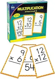 Carson Dellosa Multiplication Flash Cards—Grades 2-5 Double-Sided Cards, Multiplying All Math Facts From 0-12, Elementary Mathematics Practice (169 pc)