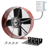 Vent Attic Fan with Adjustable Thermostat, 15" Gable Mount Ventilation Exhaust F