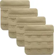 [Tamlien] Bra Extender 3 Hooks,Soft and Comfortable Bra Strap Extender - 4 pcs Pack