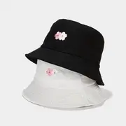 Sakura Embroidered Bucket Hat Light Blue - M
