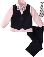 [Spring Notion] Baby Boys' 5 Piece Pinstriped Vest Set