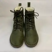 Birkenstock New with Box Bryson Shearling Hunter Green Nubuck Leather Narrow
