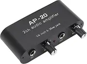 Mini Amplifier, 2 Channel Stereo Amplifier with 6.35mm Input and Output Jacks for Sound Instruments, Microphones, Preamplifiers