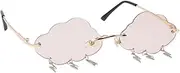 [OATIPHO] Cloud Sunglasses Personalized Sunglasses Rimless Glasses Irregular Sunglasses Rimless Sunglasses Unisex Sunglasses Cloud Shaped Glasses Frameless Eyeglasses Party Glasses