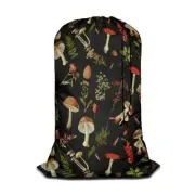 Mushrooms Laundry Bag Drawstring Closure Fall Jungle Theme Floral Cherry Exot...