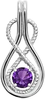 [Unknown] Infinity Rope February Birthstone Amethyst 10k White Gold Pendant