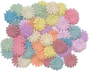 Artificial Flowers 100 Pcs Handmade Mulberry Paper Daisy Petals 40x40mm Mulberry Paper Daisy Flowers Scrapbooking Wedding DIY Craft Supplies Card (Pastes Colors)