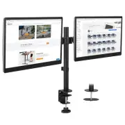 Mount-It! Dual Monitor Mount | Double Monitor Desk Stand | Interchangeable C-...