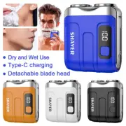 Mini Electric Portable Razor Men Rechargeable Double-Ring Magnetic Pocket Shaver