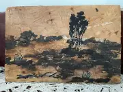 Vintage Aboriginal Tranditional art bark picture artist Tollerin nos