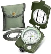 Survival Compass, Military Compass, Multifunctional Compass for Hiking, Outdoor Camping, Backpacking, Emergency Survival(Colour:Army Green