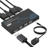 KVM Switch DisplayPort, 2 Port DP KVM Switch for 1 HD Monitor 2 Computers to ...
