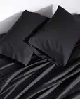 Donna Karan Home King Self Indulgence Flat Sheet, Cotton silk, Black, KING