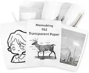 Memoking T02 Paper - T02 Mini Printer Paper, Clear/Transparent Label for Journal Photo Texts Study Notes and More, 3 Rolls