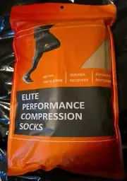 7-Pack Elite Performance Compression Socks Nude Tan Size L/XL - NEW - 7 Pairs