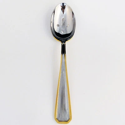 HOUSSMAN GOLD Bouillet Bourdelle PIERCED TABLE SPOON 9.75" France NEW NEVER USED
