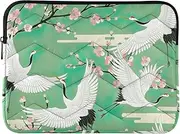 White Cranes Cherry Blossoms Laptop Sleeve Computer Cases for Laptops 13 Inches Thin Computer Carrying Bag