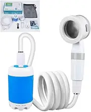 Portable Camping Shower Pump - Rechargeable Outdoor Shower Head Sprayer, Pumps Water from Bucket. Experience Refreshment Anywhere, Perfect for Camping, Hiking, Travel, Car Washing & Pet Cleaning