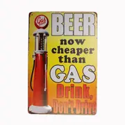 Tin Sign Beer Gas Drink Drive Sprint Drink Bar Whisky Rustic Look