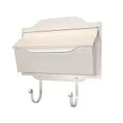 Horizontal Mailbox Wall Mount Non-Locking w/ Newspaper Holders Aluminum White